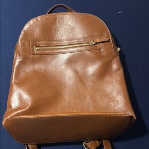 Mark & Graham Brown Leather Backpack with Structured Design
